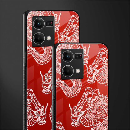 dragons red back phone cover | glass case for oppo f21 pro 4g