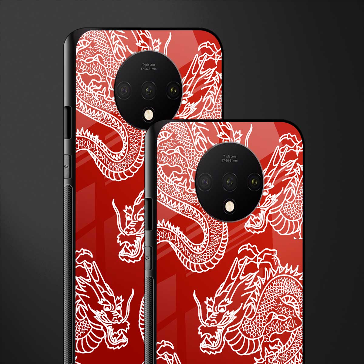 dragons red glass case for oneplus 7t image-2
