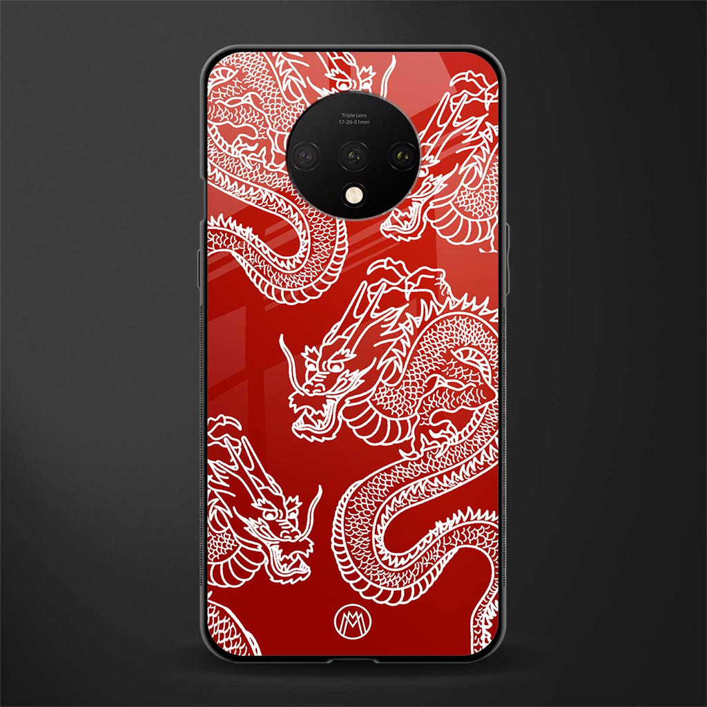 dragons red glass case for oneplus 7t image