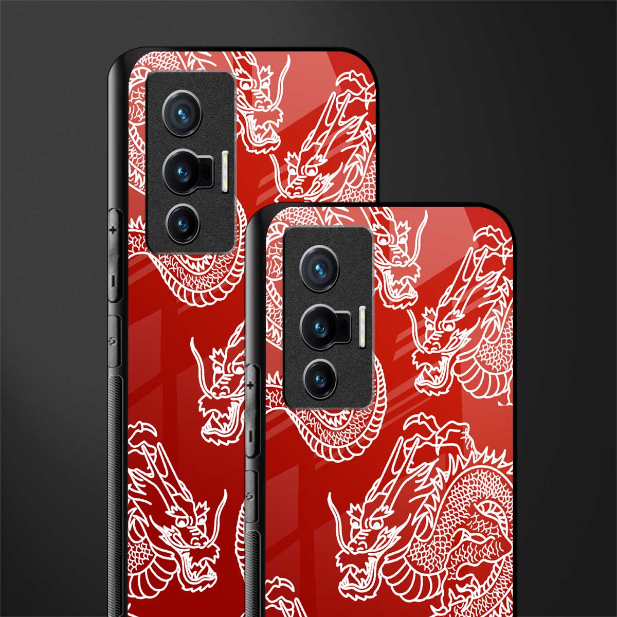 dragons red glass case for vivo x70 image-2