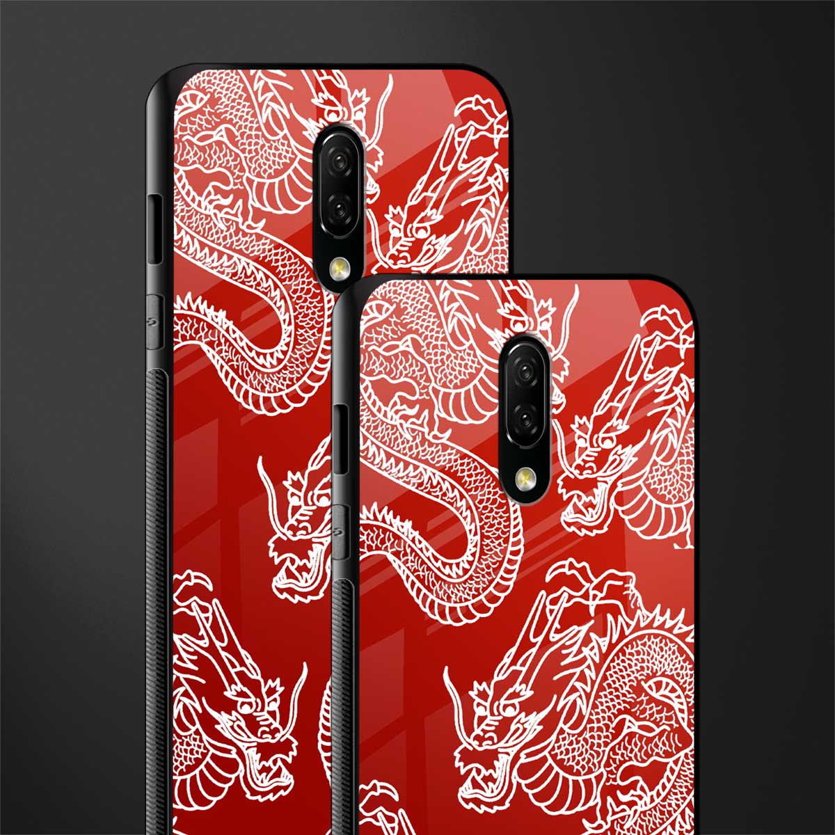 dragons red glass case for oneplus 7 image-2