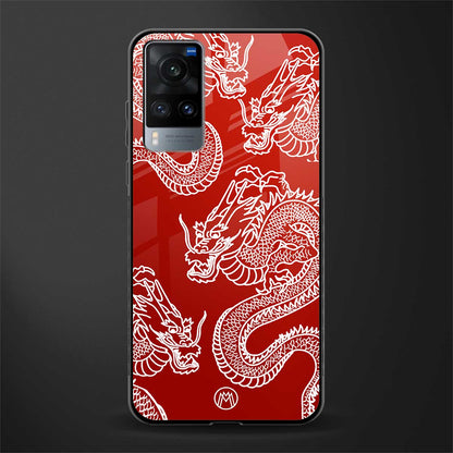 dragons red glass case for vivo x60 image