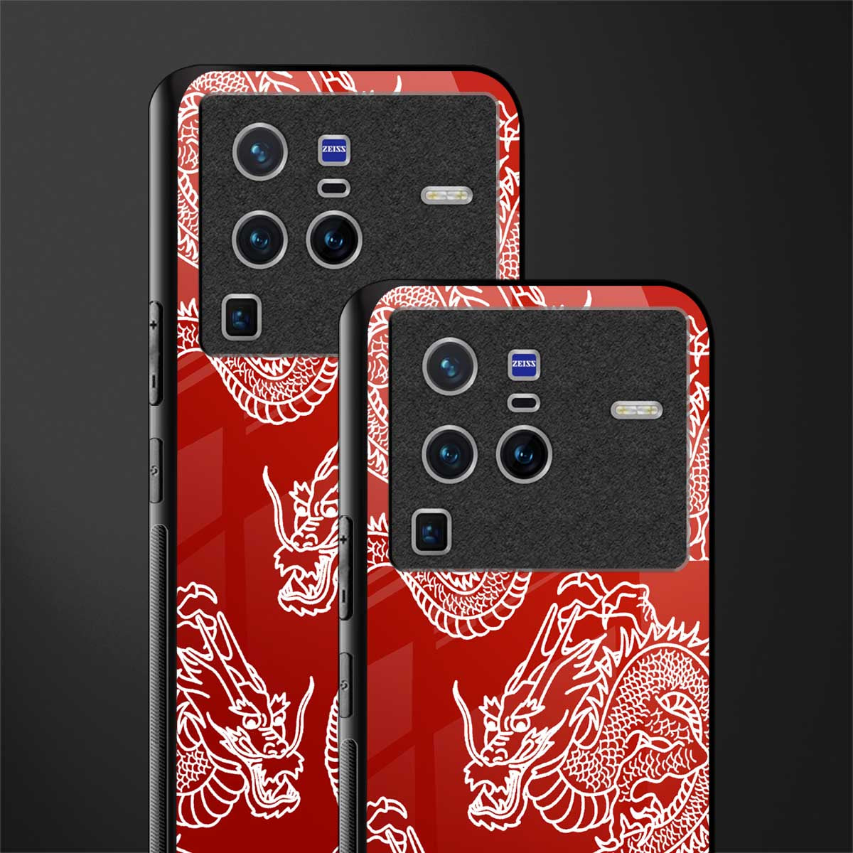 dragons red glass case for vivo x80 pro 5g image-2