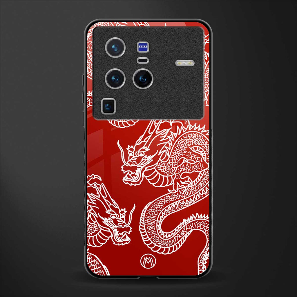 dragons red glass case for vivo x80 pro 5g image