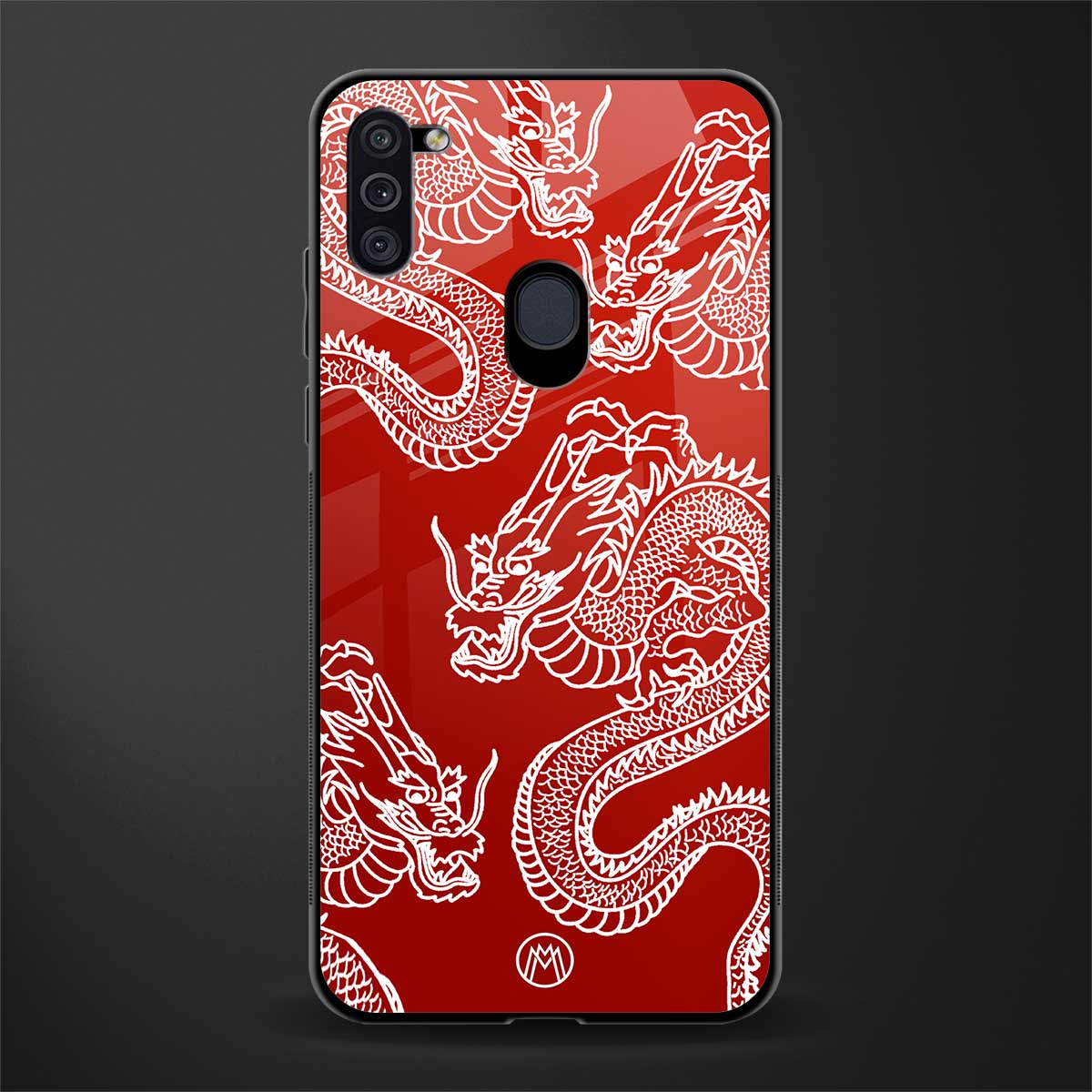 dragons red glass case for samsung galaxy m11 image