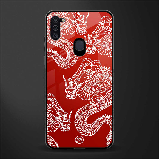 dragons red glass case for samsung a11 image