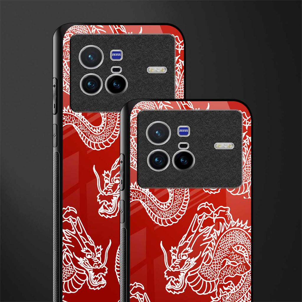 dragons red glass case for vivo x80 image-2