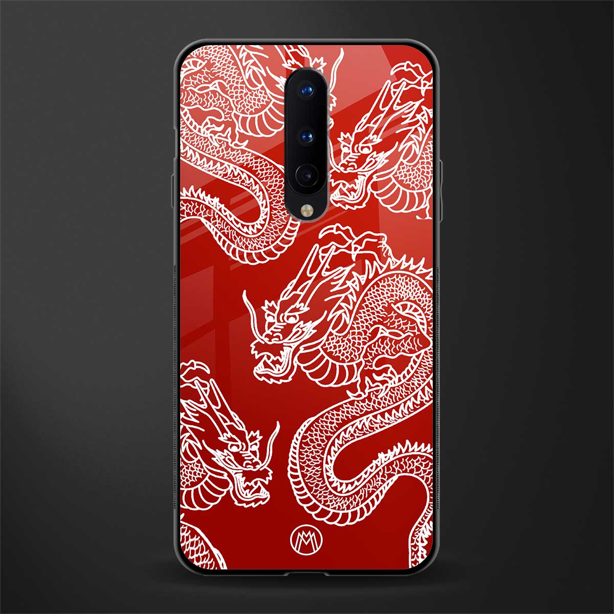 dragons red glass case for oneplus 8 image