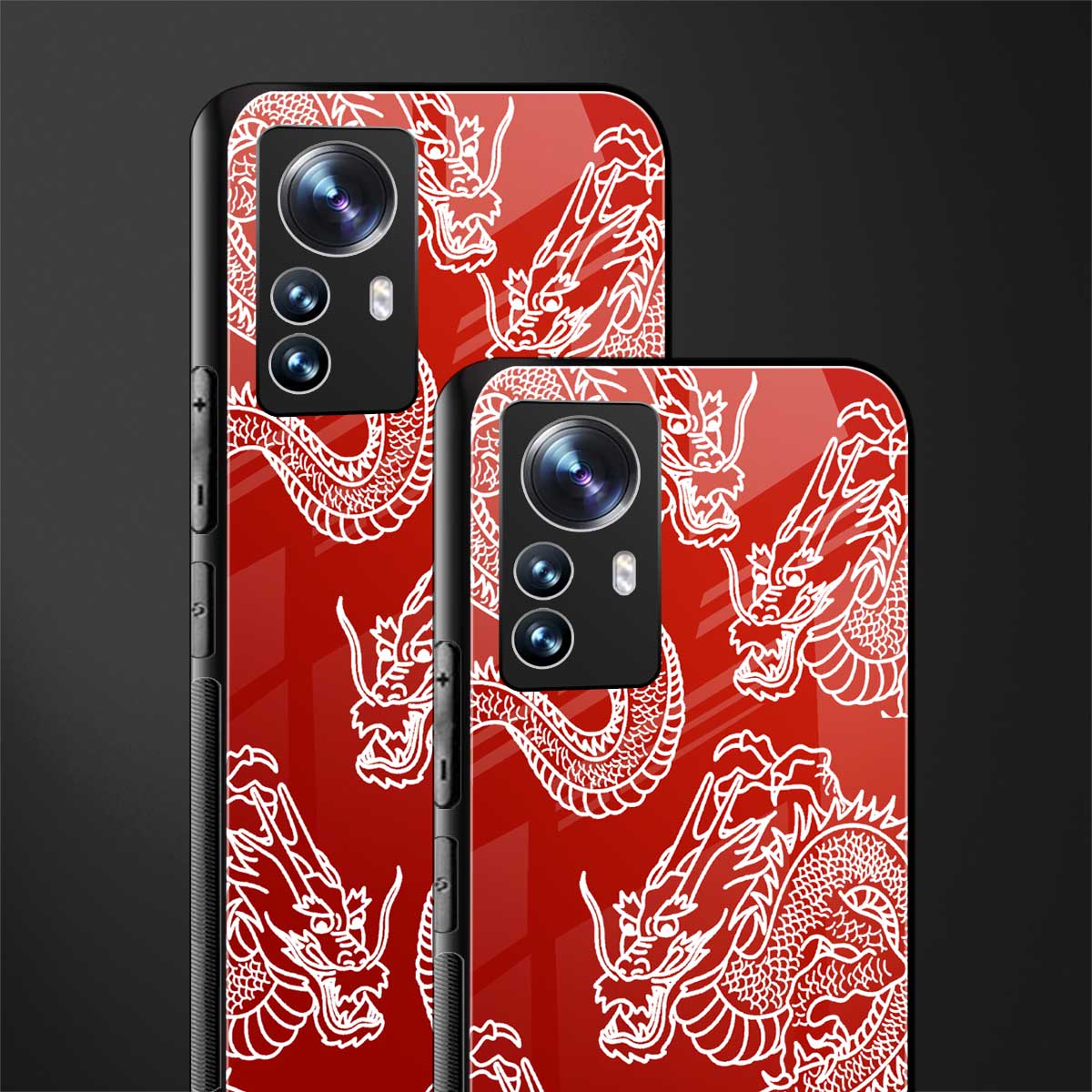 dragons red back phone cover | glass case for xiaomi 12 pro