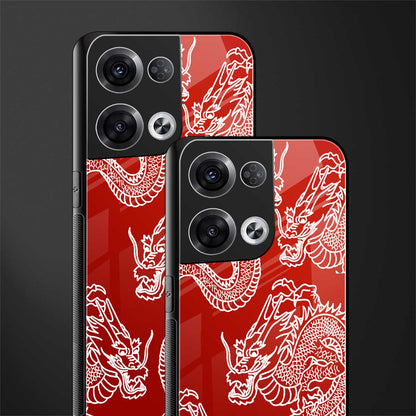 dragons red back phone cover | glass case for oppo reno 8