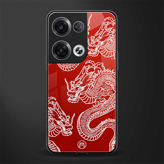 dragons red back phone cover | glass case for oppo reno 8