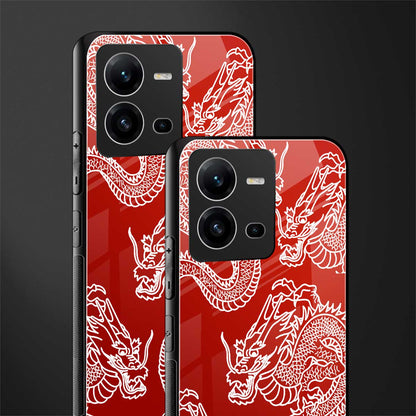 dragons red back phone cover | glass case for vivo v25-5g