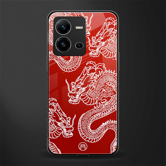 dragons red back phone cover | glass case for vivo v25-5g