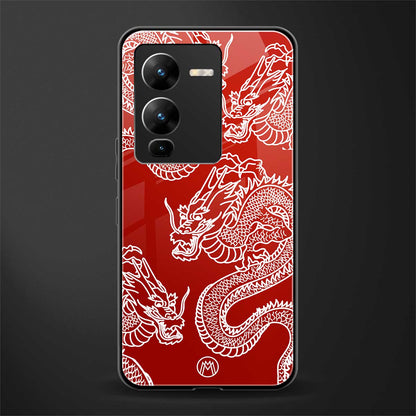 dragons red back phone cover | glass case for vivo v25 pro 5g