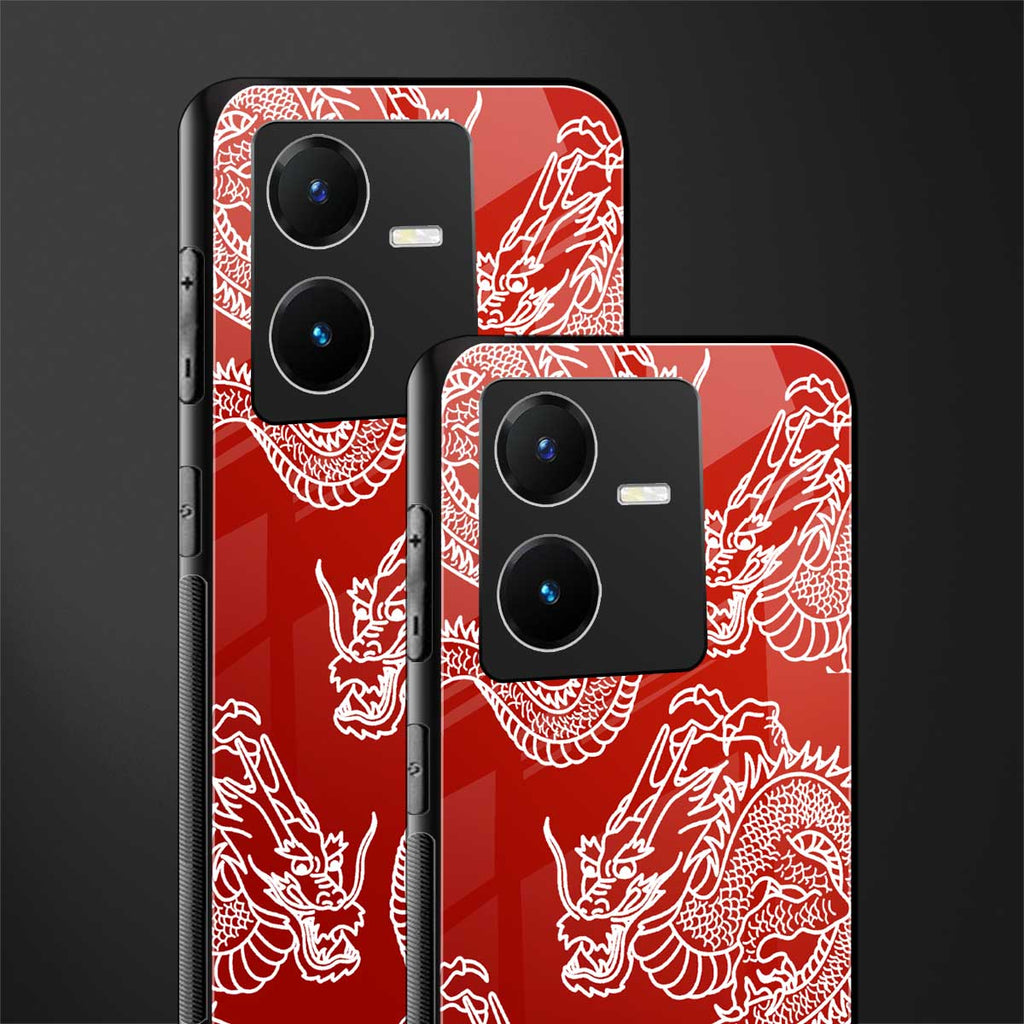 dragons red back phone cover | glass case for vivo y22