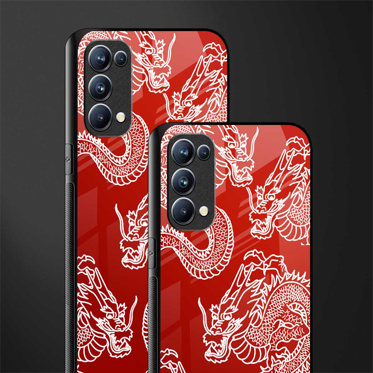 dragons red back phone cover | glass case for oppo reno 5