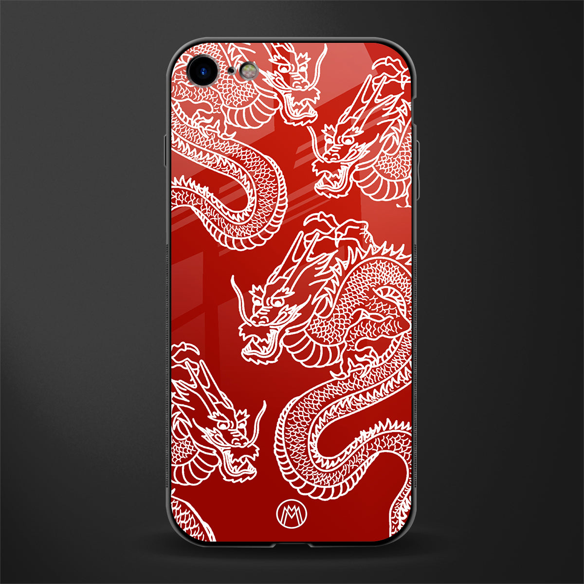 dragons red glass case for iphone se 2020 image