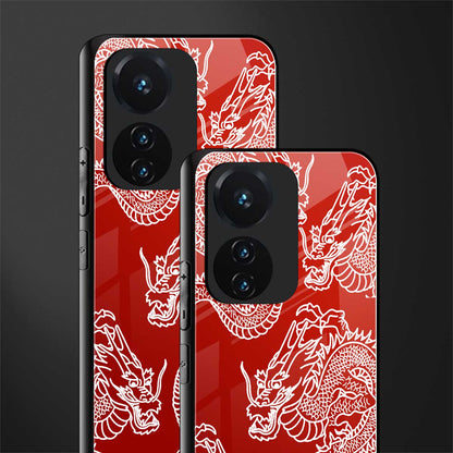 dragons red back phone cover | glass case for vivo t1 44w 4g