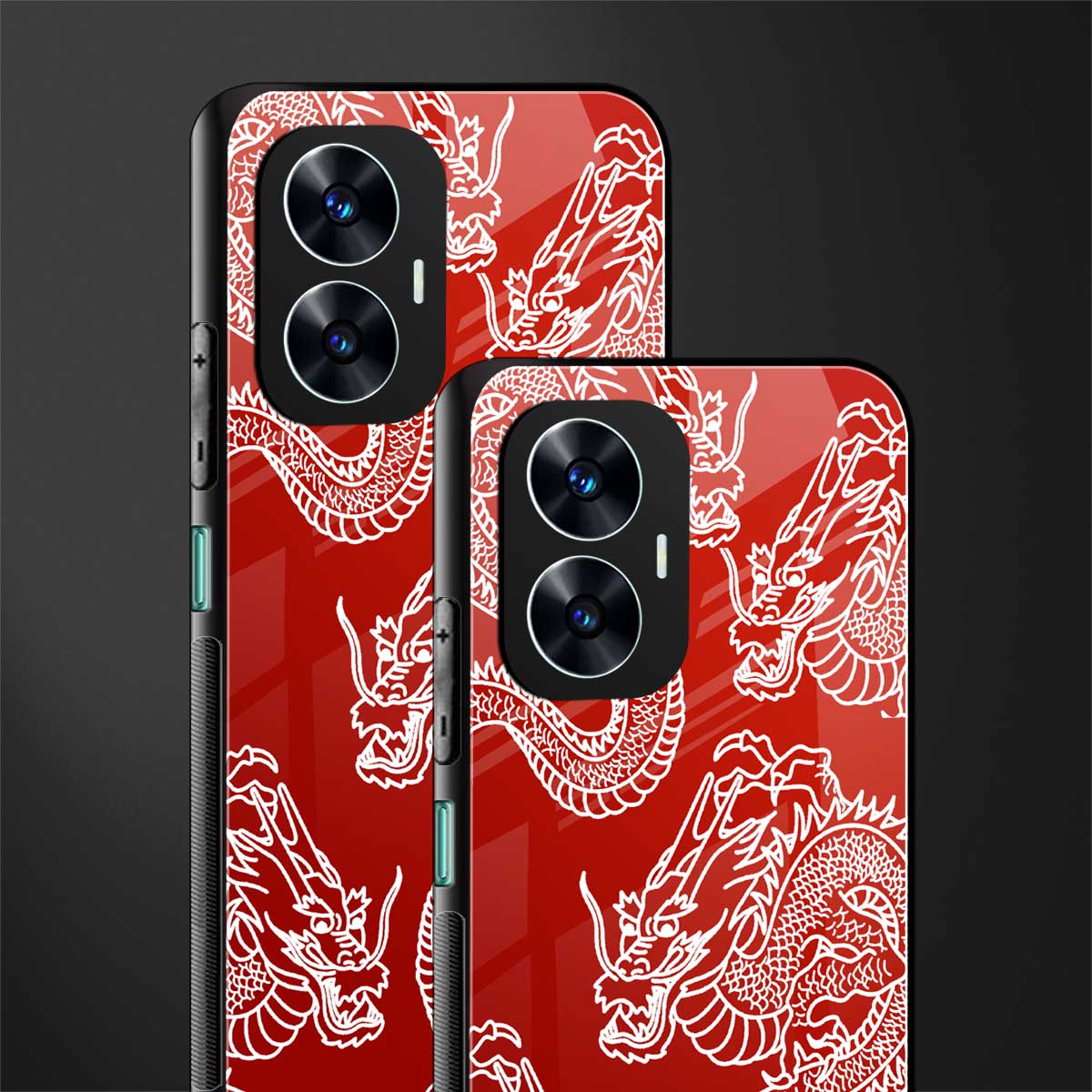 dragons red back phone cover | glass case for realme c55