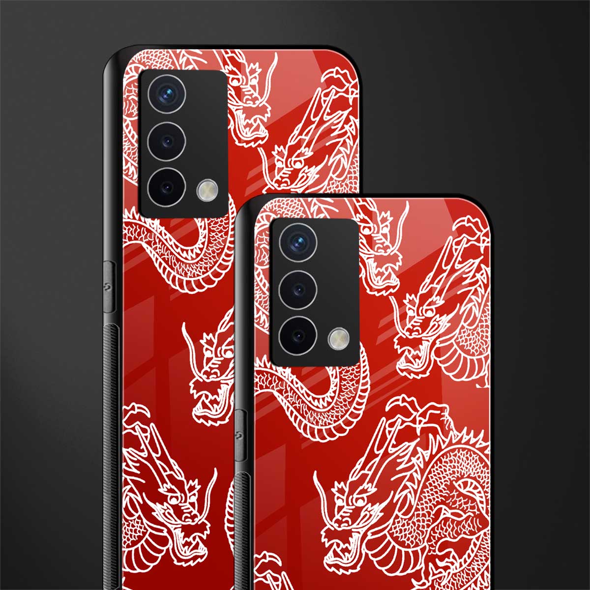 dragons red back phone cover | glass case for oppo a74 4g
