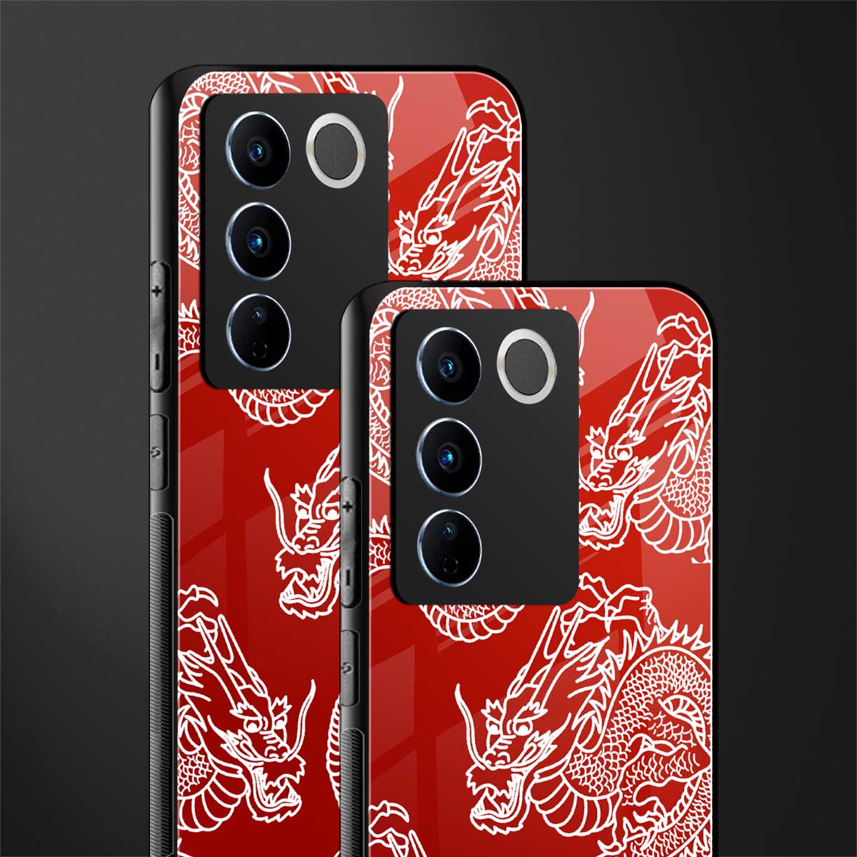 dragons red back phone cover | glass case for vivo v27 pro 5g