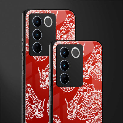 dragons red back phone cover | glass case for vivo v27 pro 5g