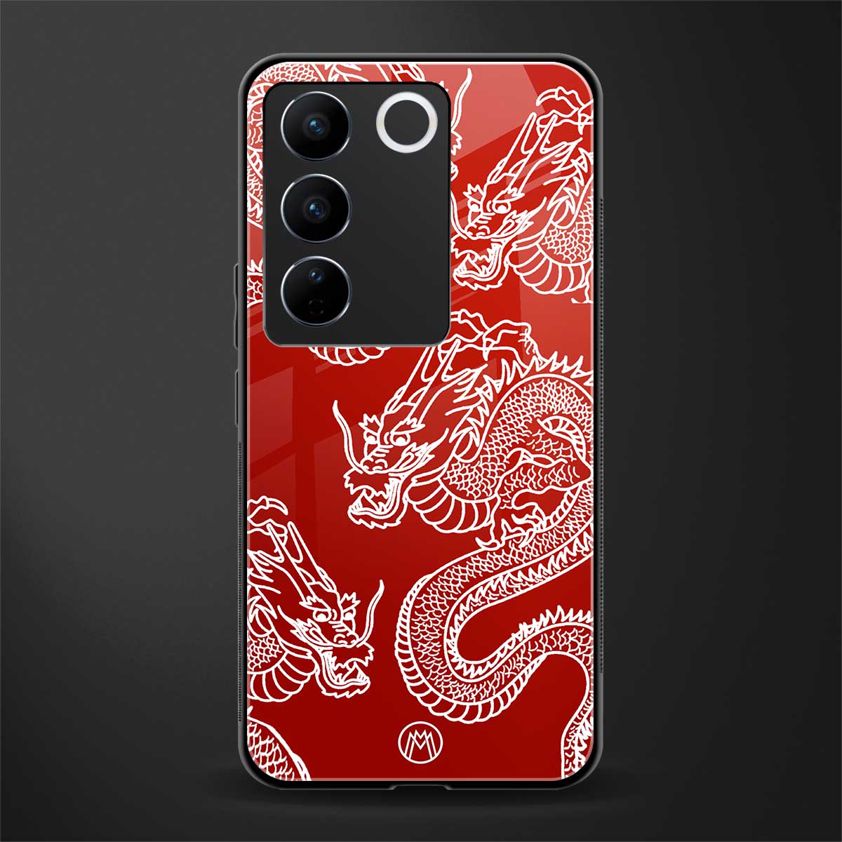 dragons red back phone cover | glass case for vivo v27 pro 5g