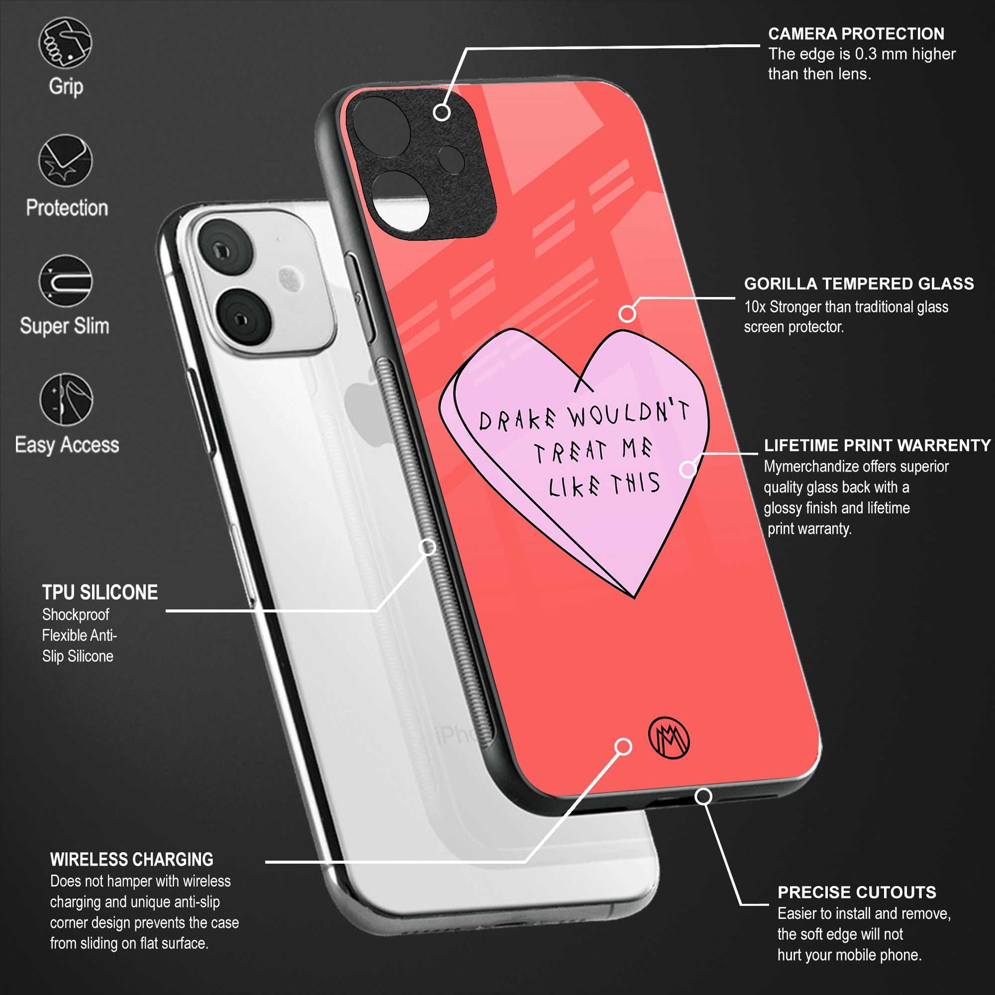 drake wouldn't treat me like this back phone cover | glass case for redmi note 11 pro plus 4g/5g