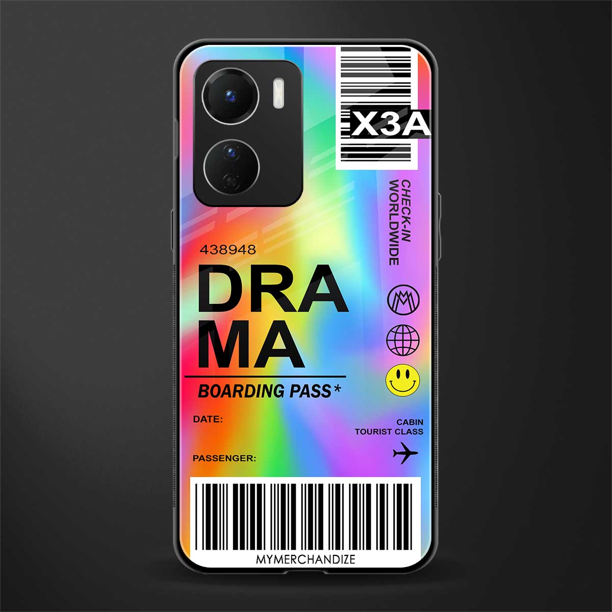 drama back phone cover | glass case for vivo y16