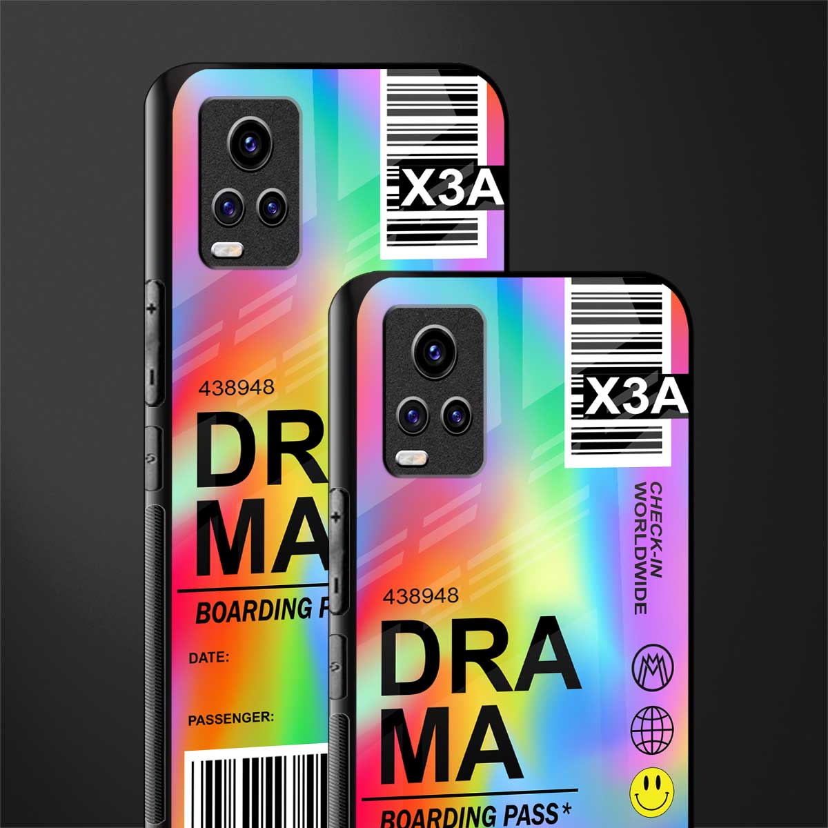 drama back phone cover | glass case for vivo v21e 4g