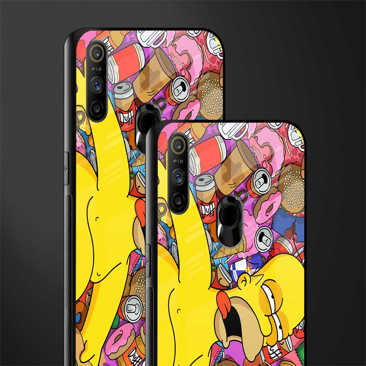 drunk homer simpsons glass case for realme narzo 10a image-2