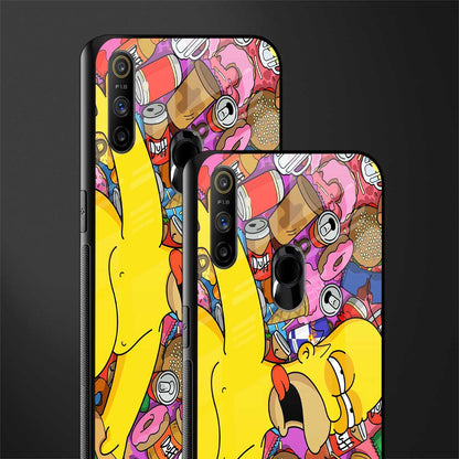 drunk homer simpsons glass case for realme narzo 20a image-2