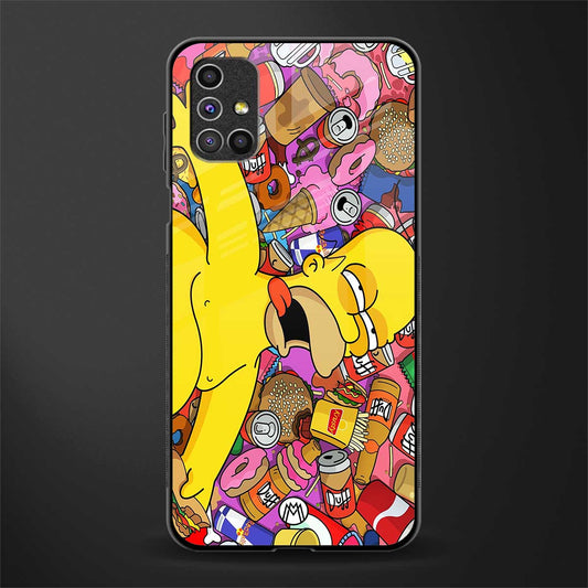 drunk homer simpsons glass case for samsung galaxy m31s image