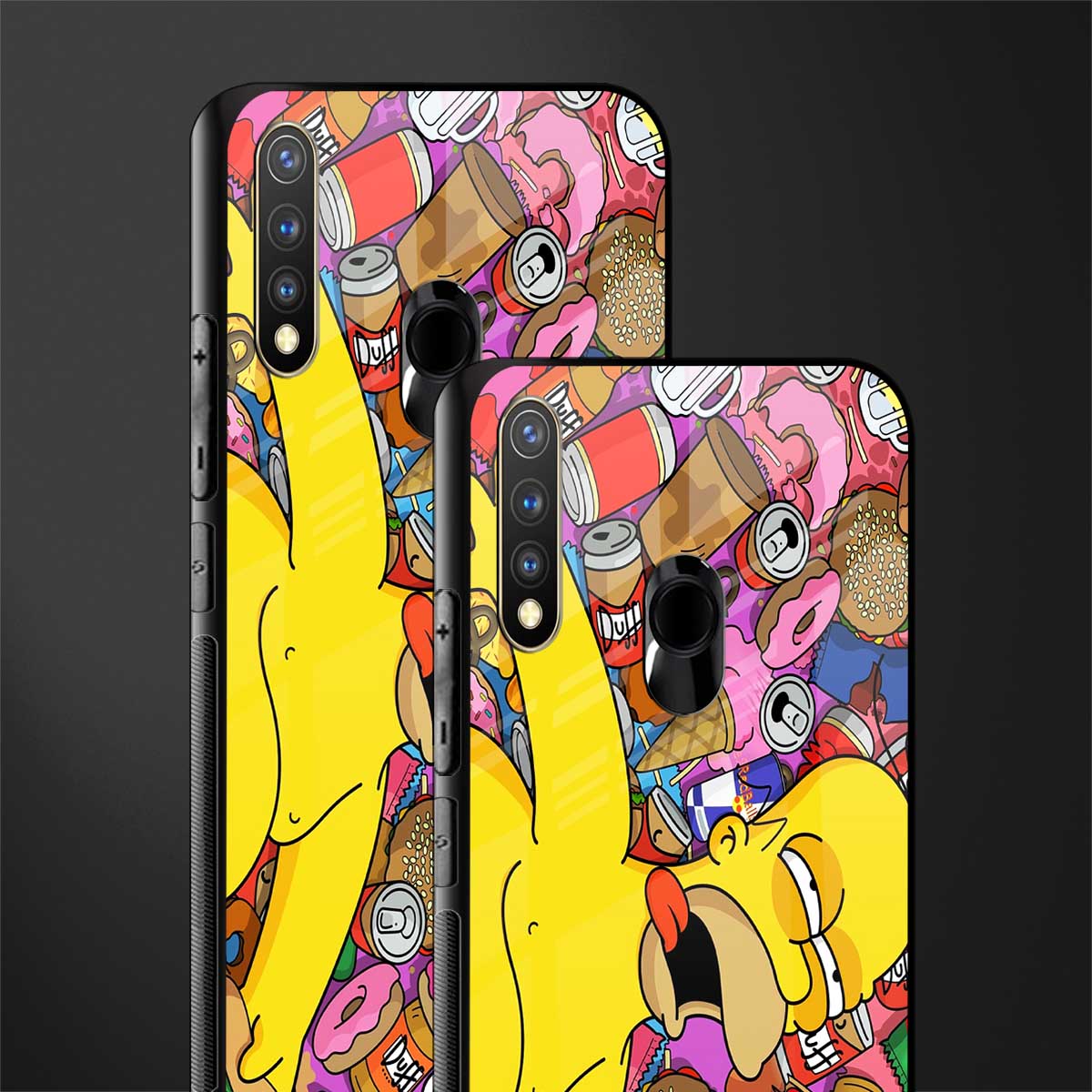 drunk homer simpsons glass case for vivo y19 image-2