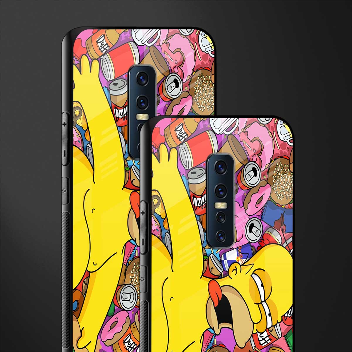 drunk homer simpsons glass case for vivo v17 pro image-2