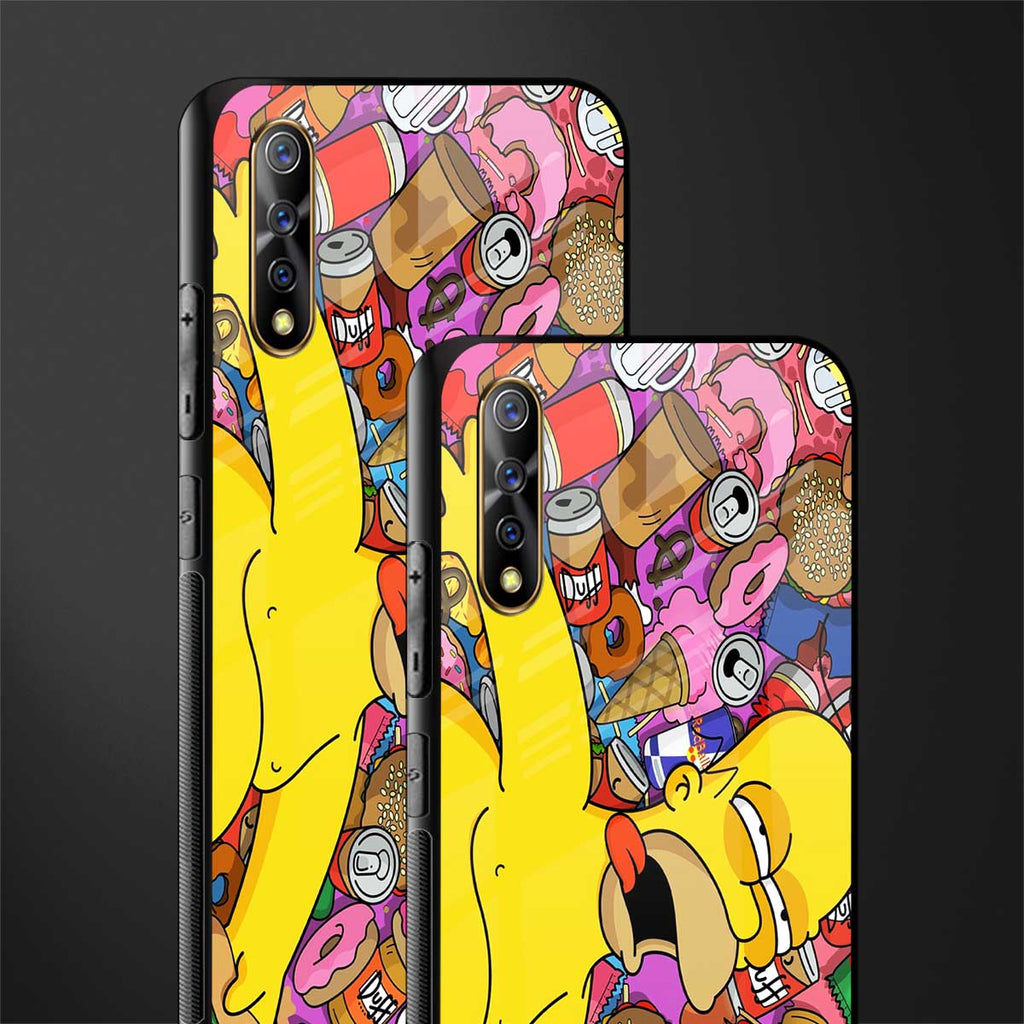 drunk homer simpsons glass case for vivo s1 image-2