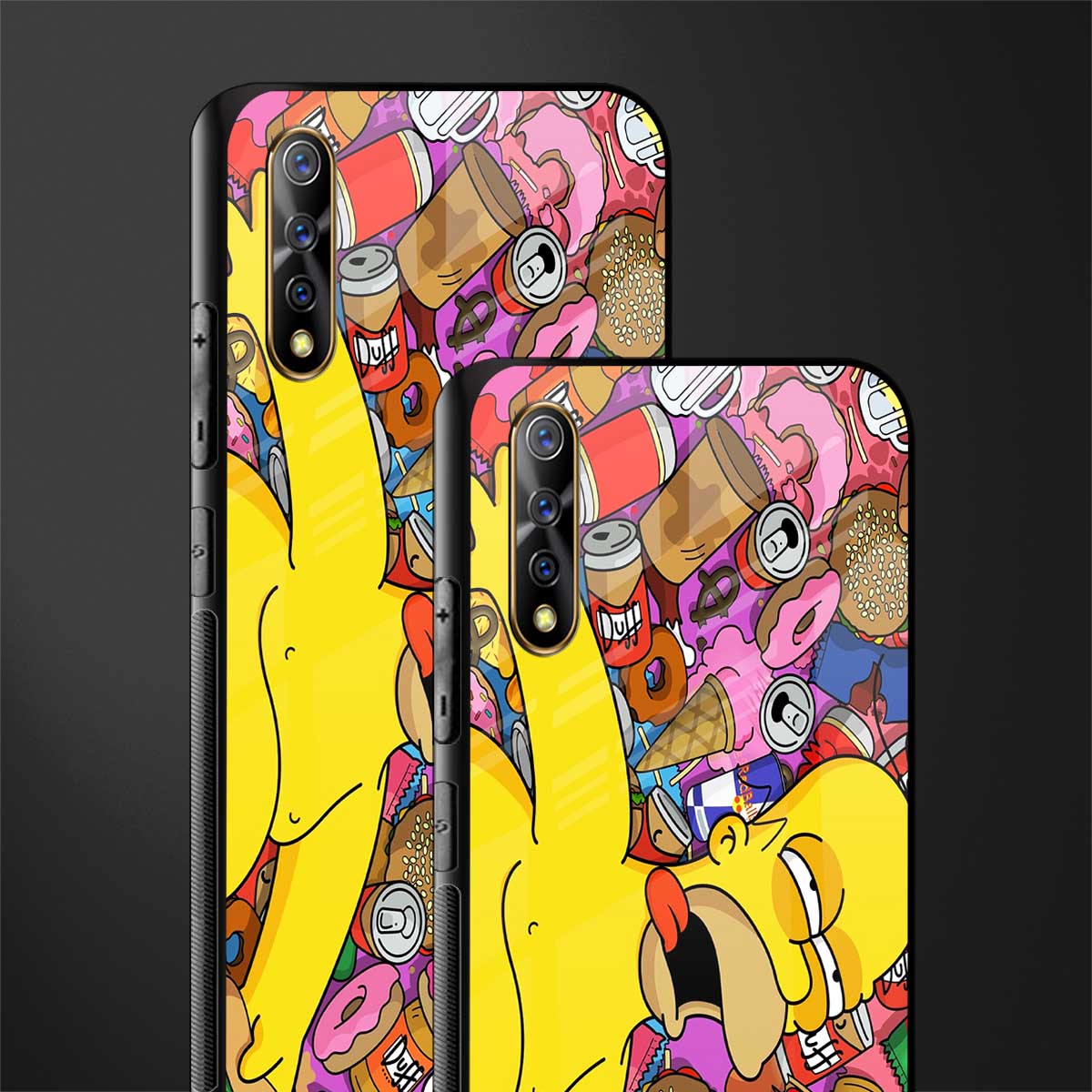 drunk homer simpsons glass case for vivo s1 image-2