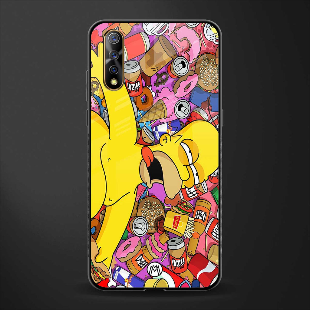drunk homer simpsons glass case for vivo s1 image