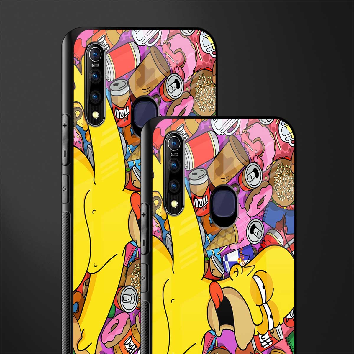 drunk homer simpsons glass case for vivo z1 pro image-2
