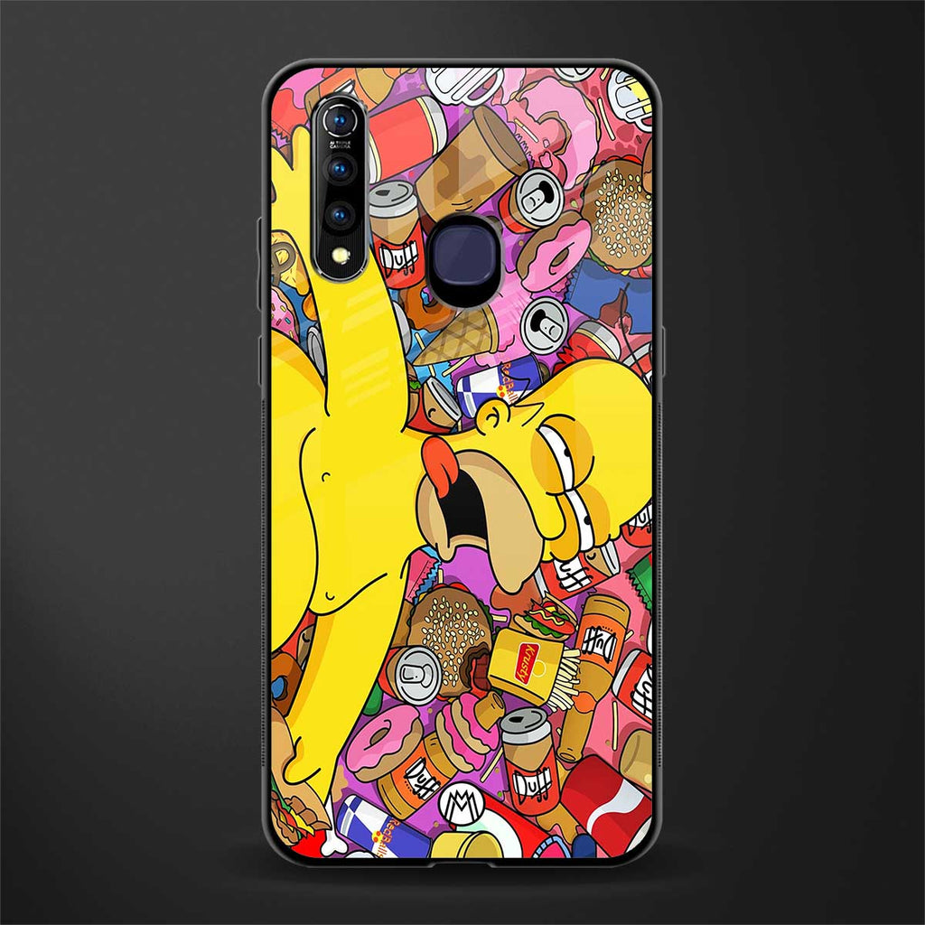 drunk homer simpsons glass case for vivo z1 pro image