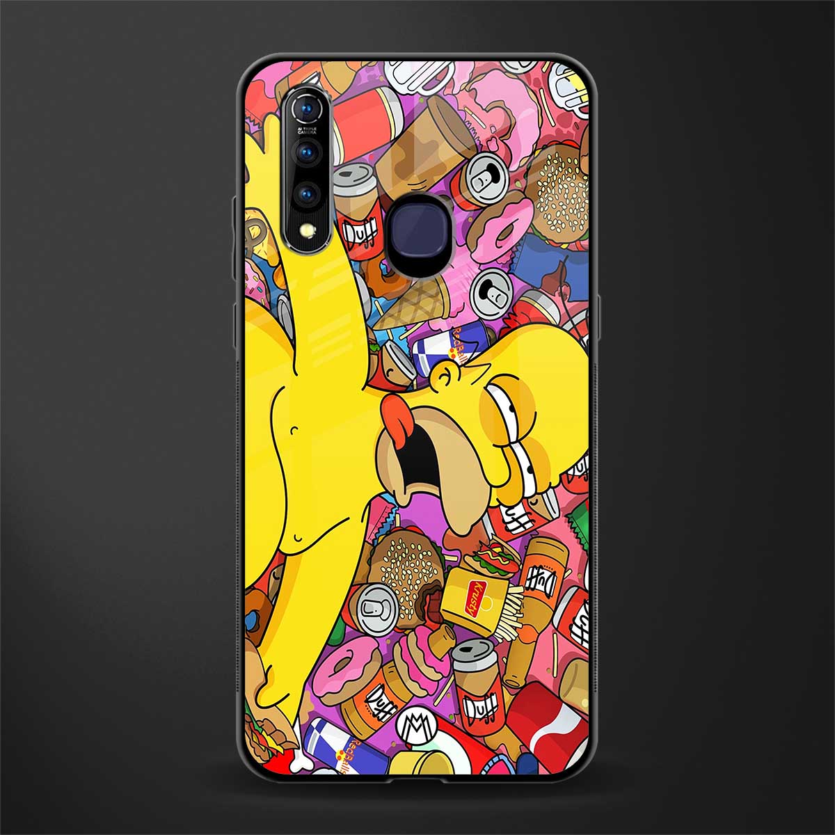 drunk homer simpsons glass case for vivo z1 pro image