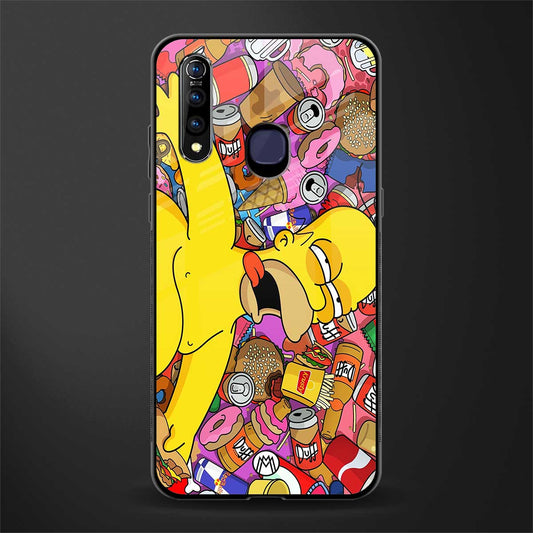 drunk homer simpsons glass case for vivo z1 pro image