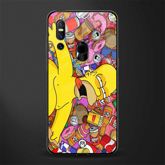 drunk homer simpsons glass case for vivo v15 image