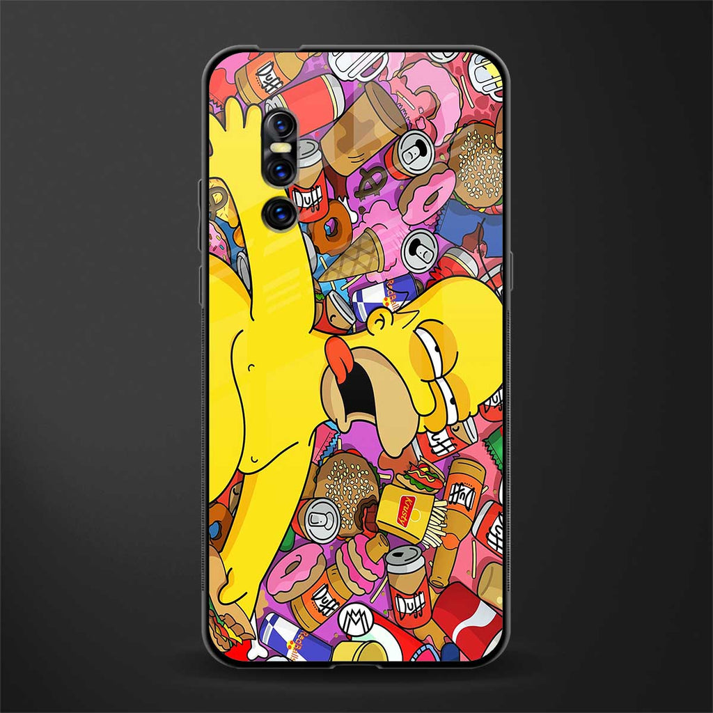 drunk homer simpsons glass case for vivo v15 pro image