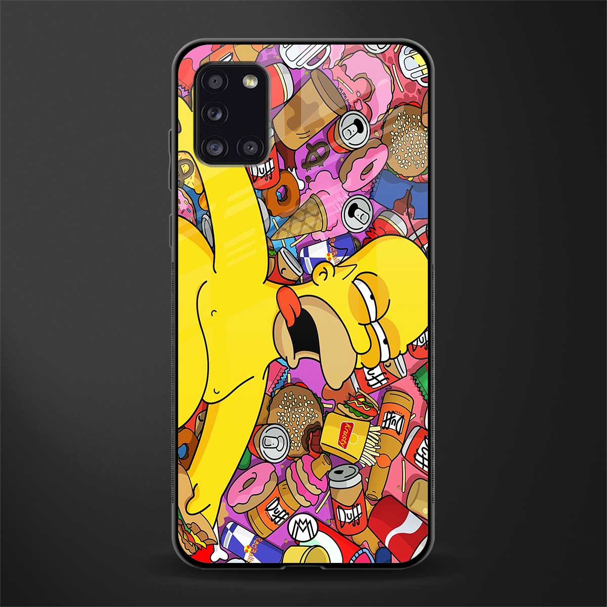 drunk homer simpsons glass case for samsung galaxy a31 image