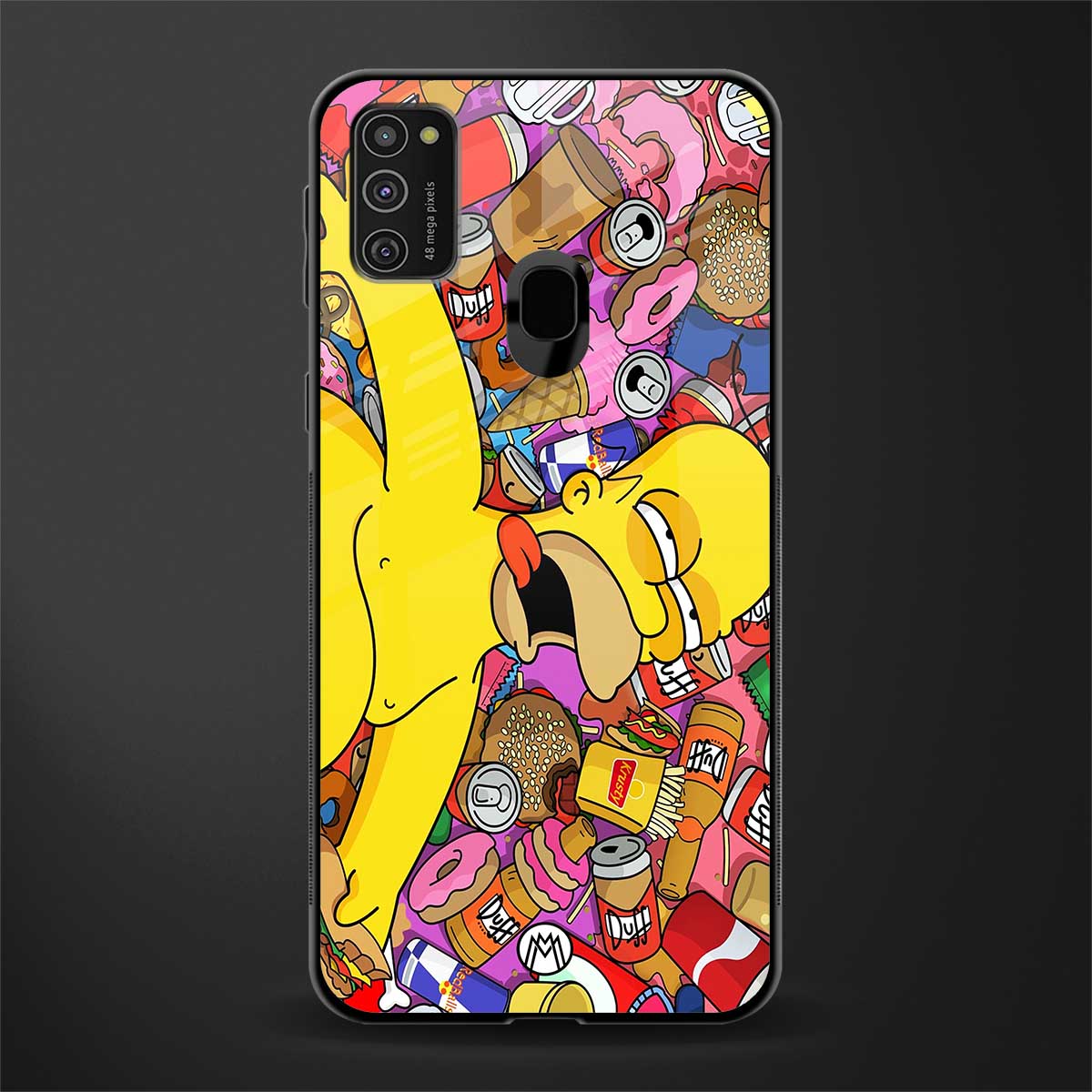 drunk homer simpsons glass case for samsung galaxy m30s image