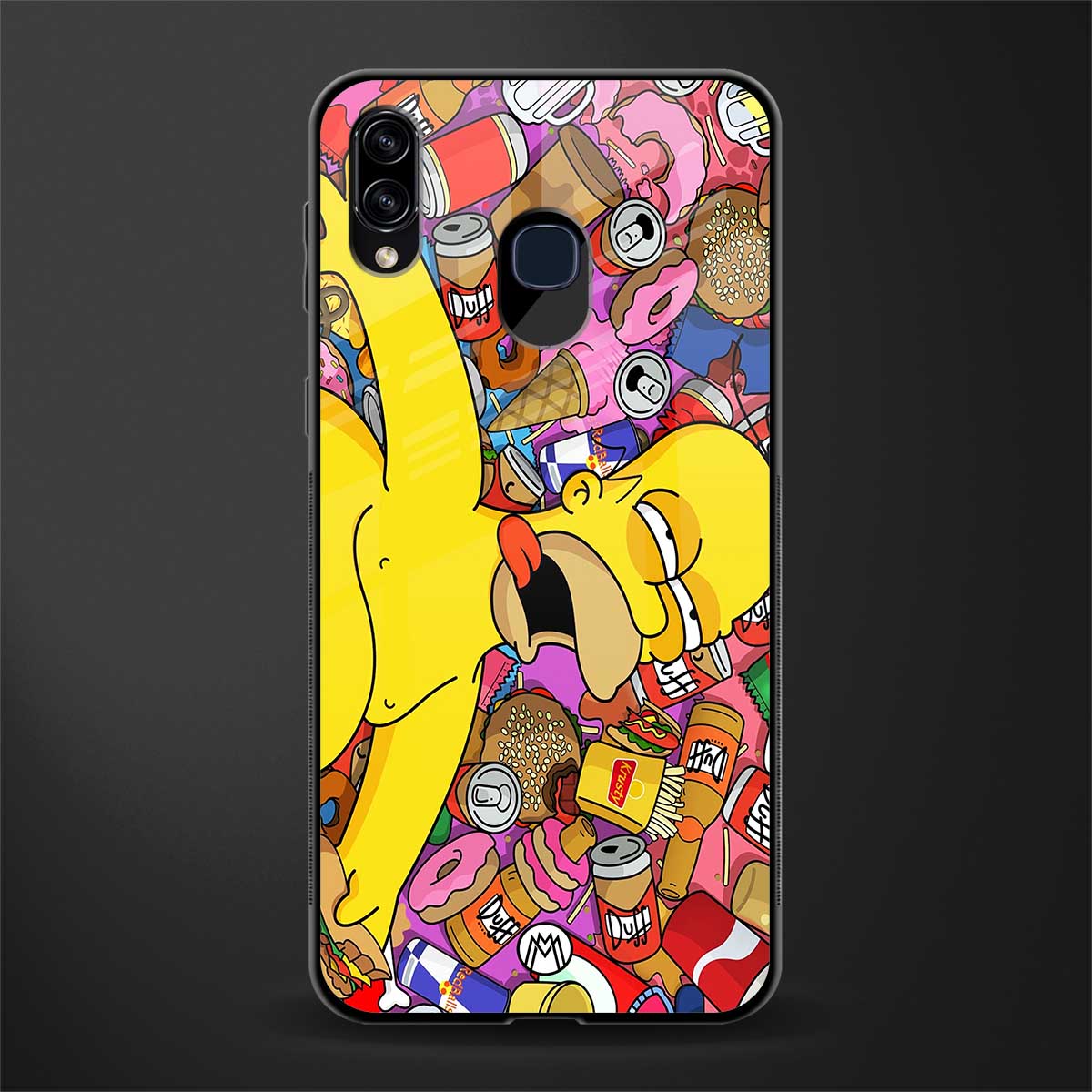drunk homer simpsons glass case for samsung galaxy m10s image