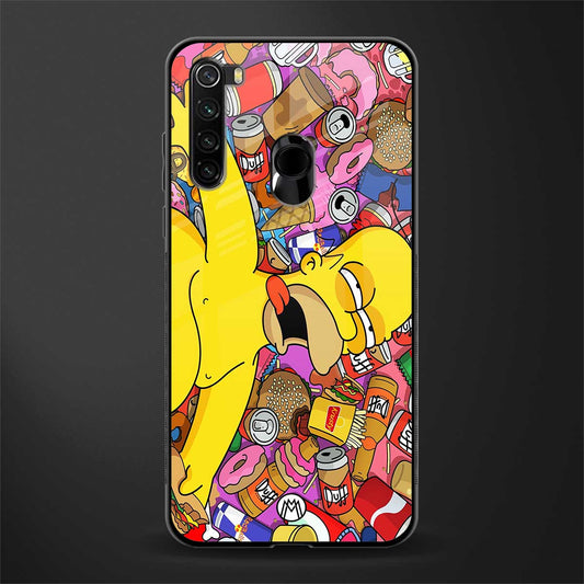 drunk homer simpsons glass case for redmi note 8 image