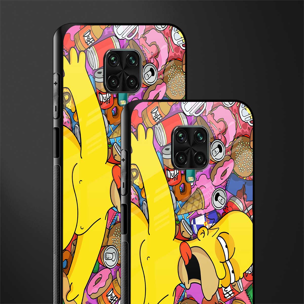 drunk homer simpsons glass case for redmi note 9 pro image-2