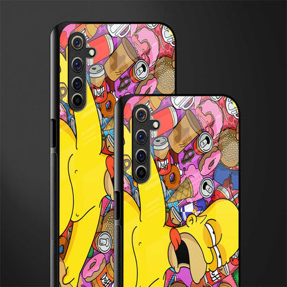 drunk homer simpsons glass case for realme 6i image-2